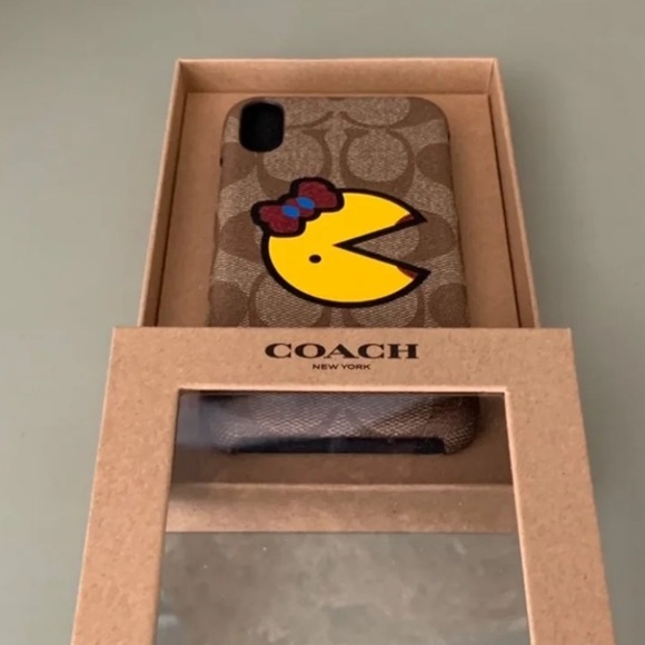 NWT•Coach Signature/Ms PacMan LI iPhone X case-Free screen protector - Picture 2 of 5